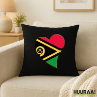 Kissen Vanuatu Flagge Herz 40x40cm