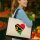 Jutetasche Vanuatu Flagge Herz 21 Liter Black