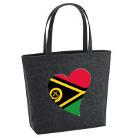 Filz Shopper Vanuatu Flagge Herz 22 Liter