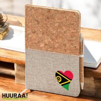 Notizbuch A5 Vanuatu Flagge Herz 80 Blatt inkl....