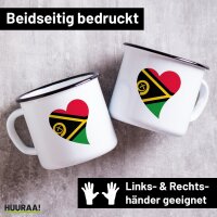 Emaille Tasse Vanuatu Flagge Herz 300ml Vintage