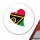Aufkleber Vanuatu Flagge Herz 10cm rund