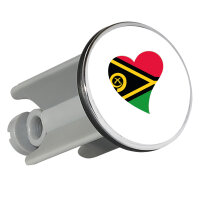 Waschbeckenstöpsel Vanuatu Flagge Herz 4cm