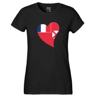 Damen T-Shirt Wallis und Futuna Flagge Herz