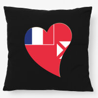 Kissen Wallis und Futuna Flagge Herz 40x40cm