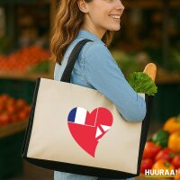Jutetasche Wallis und Futuna Flagge Herz 21 Liter Black
