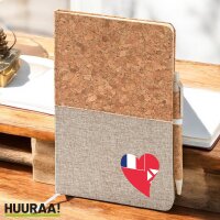 Notizbuch A5 Wallis und Futuna Flagge Herz 80 Blatt inkl....