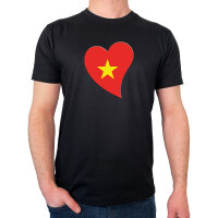 Herren T-Shirt Vietnam Flagge Herz