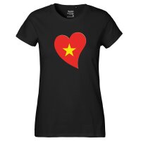 Damen T-Shirt Vietnam Flagge Herz