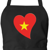 Sch&uuml;rze Vietnam Flagge Herz mit Taschen