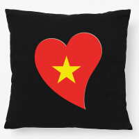 Kissen Vietnam Flagge Herz 40x40cm