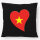 Kissen Vietnam Flagge Herz 40x40cm