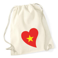 Turnbeutel Vietnam Flagge Herz 12 Liter