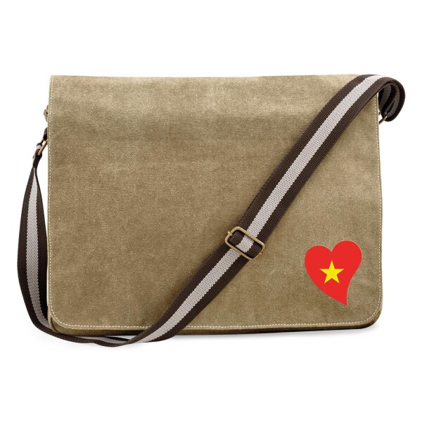 Umhängetasche Vietnam Flagge Herz 14 Liter