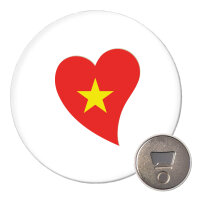 Magnet Vietnam Flagge Herz 59mm Kühlschrankmagnet