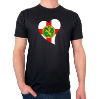 Herren T-Shirt Alderney Flagge Herz