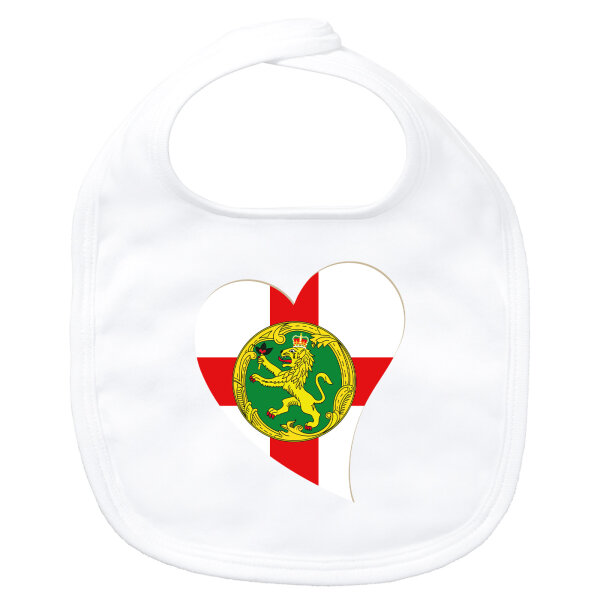 Baby Lätzchen Alderney Flagge Herz Klettverschluss
