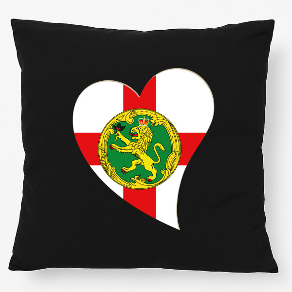Kissen Alderney Flagge Herz 40x40cm