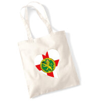 Jutebeutel Alderney Flagge Herz 10 Liter