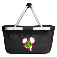 Einkaufskorb faltbar Alderney Flagge Herz 20 Liter Black