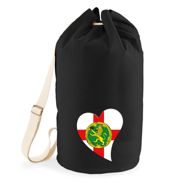 Seesack Alderney Flagge Herz 20 Liter Black