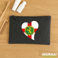 Kulturbeutel Alderney Flagge Herz 1 Liter Charcoal
