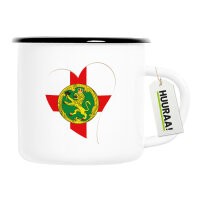 Emaille Tasse Alderney Flagge Herz 300ml Vintage