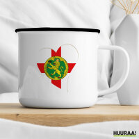 Emaille Tasse Alderney Flagge Herz 300ml Vintage