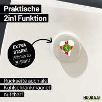 Magnet Alderney Flagge Herz 59mm Kühlschrankmagnet