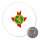 Magnet Alderney Flagge Herz 59mm Kühlschrankmagnet
