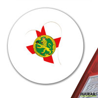 Aufkleber Alderney Flagge Herz 10cm rund
