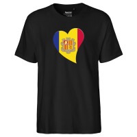 Herren T-Shirt Andora Flagge Herz