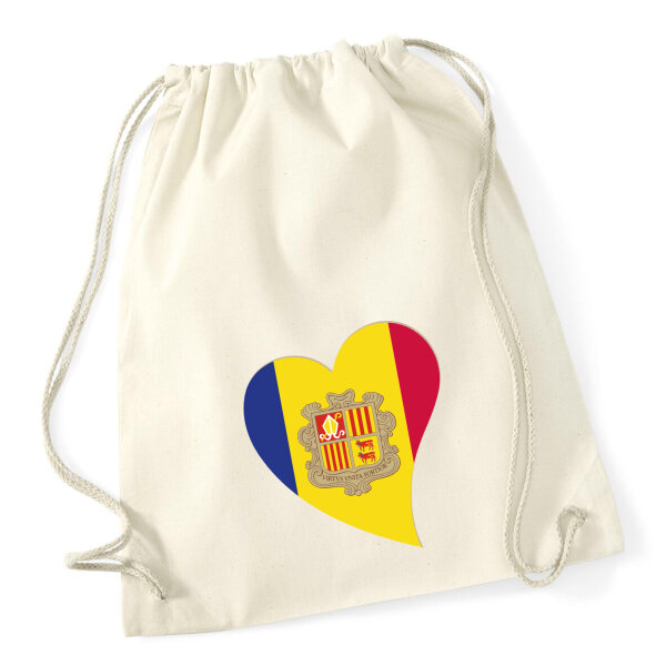 Turnbeutel Andora Flagge Herz 12 Liter