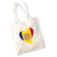 Jutebeutel Andora Flagge Herz 10 Liter