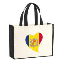 Jutetasche Andora Flagge Herz 21 Liter Black