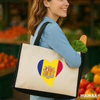 Jutetasche Andora Flagge Herz 21 Liter Black