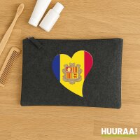 Kulturbeutel Andora Flagge Herz 1 Liter Charcoal