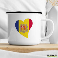 Emaille Tasse Andora Flagge Herz 300ml Vintage
