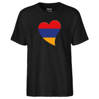 Herren T-Shirt Armenien Flagge Herz