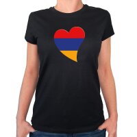 Damen T-Shirt Armenien Flagge Herz