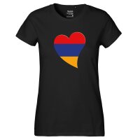 Damen T-Shirt Armenien Flagge Herz