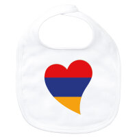 Baby Lätzchen Armenien Flagge Herz Klettverschluss