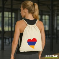 Turnbeutel Armenien Flagge Herz 12 Liter