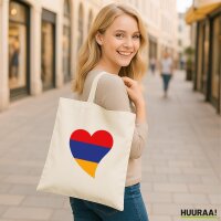 Jutebeutel Armenien Flagge Herz 10 Liter
