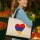 Jutetasche Armenien Flagge Herz 21 Liter Black