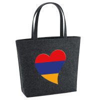 Filz Shopper Armenien Flagge Herz 22 Liter