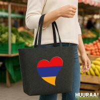 Filz Shopper Armenien Flagge Herz 22 Liter