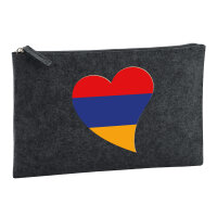 Kulturbeutel Armenien Flagge Herz 1 Liter Charcoal