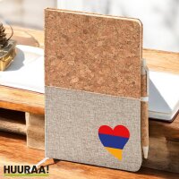 Notizbuch A5 Armenien Flagge Herz 80 Blatt inkl....