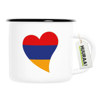 Emaille Tasse Armenien Flagge Herz 300ml Vintage